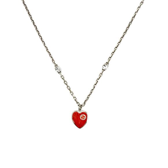 GUCCI Heart Necklace with Interlocking G - Picture 1 of 9